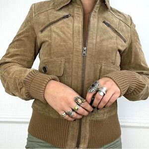 Classic Tan Bomber Jacket for Women Fashion❤️🎉🎉🎉🎉